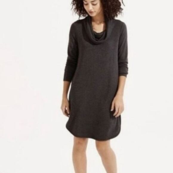 Lou & Grey SignatureSoft Cowl Neck Dress L Grey - Picture 1 of 9